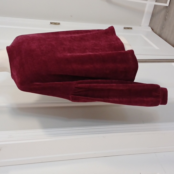 OVS drop shoulder medium maroon burgundy bishop balloon lantern sleeve sweater - Picture 3 of 16